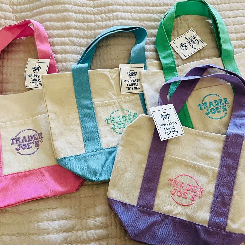 Trader Joe's Mini Canvas Set Tote Bags